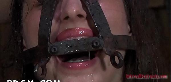  Clamped up hotty gets her fuck holes tortured
